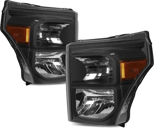 Miniatura 19 de AUTOSAVER88 Juego de focos delanteros compatibles con Ford F250 F350 F450 F550 Super Duty 1999-2004/2000-2004 Ford Excursion, carcasa cromada, lente