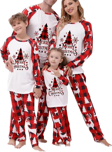 Miniatura 31 de OAKFashion Conjuntos de Pijamas Familiares de Navidad, Pijamas Familiares a Juego de Navidad Ropa de Dormir Pjs