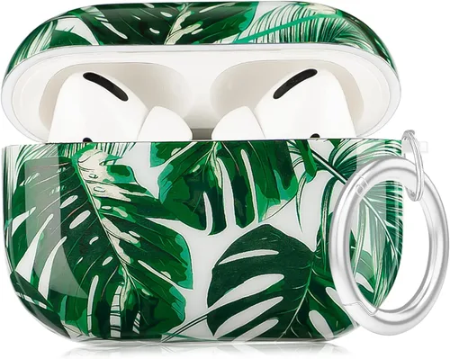 Miniatura 8 de Funda para Airpods Pro - YOMPLOW Funda protectora rígida de piel portátil y a prueba de golpes para mujeres y niñas con llavero para Apple Airpods