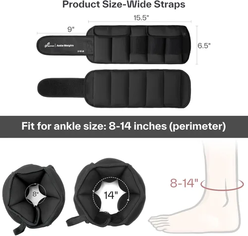 Miniatura 6 de Sportneer 20 libras/par de pesas de tobillo ajustables para mujeres y hombres, peso de pierna modularizado para yoga, caminar, correr, aeróbicos