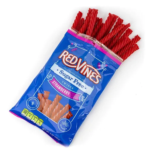 Miniatura 3 de Red Vines Regaliz sin azúcar, sabor a fresa, suaves y masticables, bolsas de 5 onzas (paquete de 12)