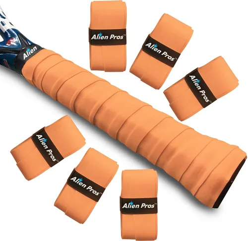 Alien Pros - Cinta de agarre para raqueta de tenis (6 agarres), agarre de tenis precortado y con sensación ligera táctil, cinta de agarre para