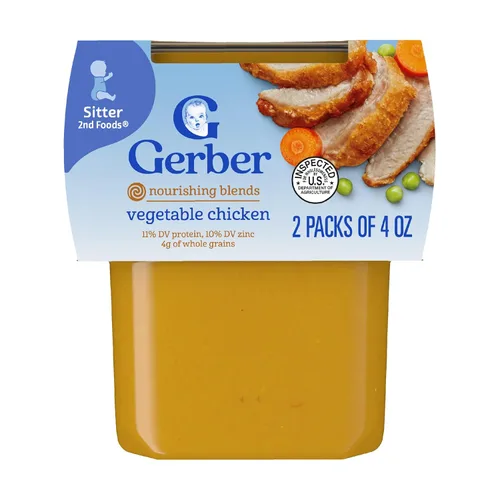 Miniatura 14 de Gerber Baby Food 2nd Foods, cena, puré de pollo con manzana, tubos de 4 onzas, paquete de 2 (paquete de 8)
