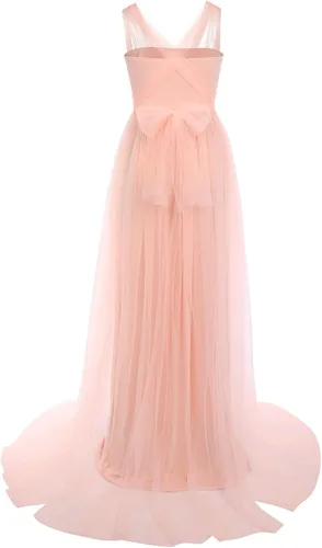 Miniatura 3 de Vestido de maternidad convertible de tul de múltiples vías para mujer, vestido de noche con hombros descubiertos para sesión de fotos, baby shower
