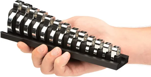 Miniatura 4 de TEKTON Organizador de llaves Crowfoot de 13 herramientas, 3/8 pulgadas, negro (5/16-1 pulgadas) ORG26113 Fabricado en Estados Unidos