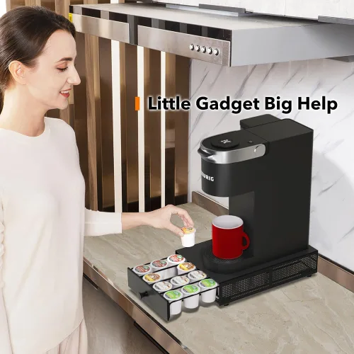 Miniatura 7 de SICHEER Organizador de Almacenamiento de Cápsulas K Cup Cajón Portacápsulas K Cup Bandeja Deslizante Extraíble Organizador de Cápsulas de Café