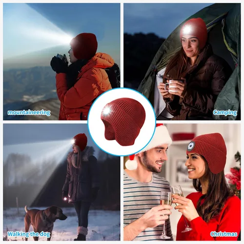 Miniatura 71 de Gorro Bluetooth con auriculares ligeros e inalámbricos, micrófono integrado y altavoces estéreo mejorados con música