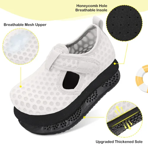 Miniatura 2 de LeIsfIt Zapatos de agua para niños y niñas, zapatos de playa, calcetines acuáticos descalzos, calcetines antideslizantes para el agua