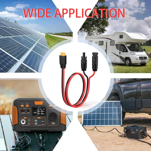 Miniatura 7 de ELFCULB Cable de carga solar de 10AWG a XT60, cable de extensión de panel solar para estación de energía portátil, River 600, generador solar