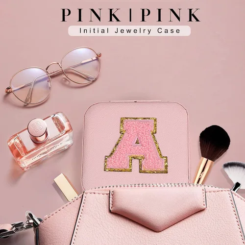 Miniatura 5 de Parima Caja organizadora de joyas Joyero de viaje Organizador de anillos, collares y aretes Pequeño, rosa