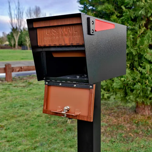 Miniatura 7 de Mail Boss Curbside, Wood Grain 7510 Mail Manager Buzón de seguridad con bloqueo, acero, negro
