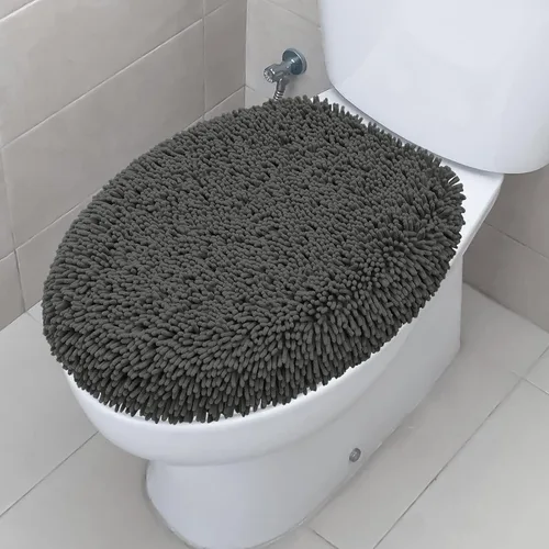 Miniatura 11 de TREETONE Shaggy - Funda de felpilla para tapa de inodoro de baño, fundas de asiento de felpa ultra suave, esponjosa y absorbente, 19 x 21 pulgadas