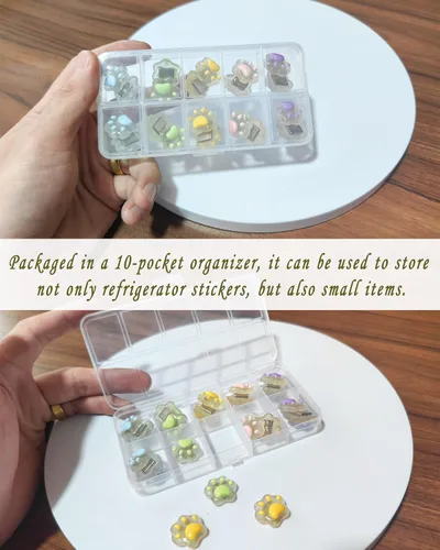 Miniatura 4 de KEYDUACU 20 imanes de nevera 3D con huella de gato fuerte magnético decorativo para nevera para cocina, oficina, pizarra blanca, gabinete de Mix1
