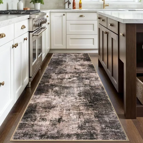 Miniatura 1023 de IOHOUZE Alfombra abstracta lavable de 3 x 12 pies para pasillos, antideslizante para cocina, camino de entrada de lana sintética para interiores
