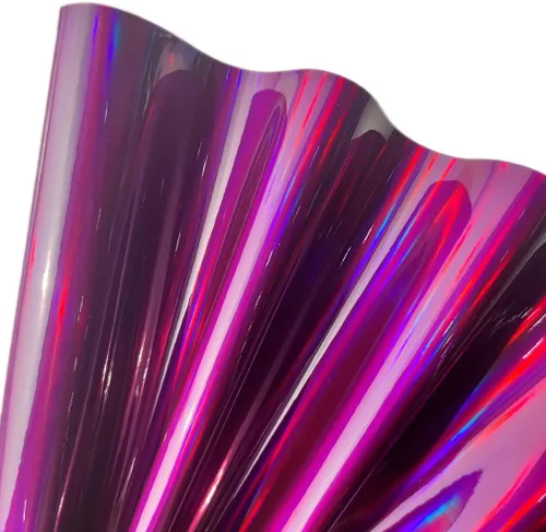 Miniatura 18 de 11.8"x53" Tela de cuero sintético holográfica, vinilo reflectante de espejo para lazos para el cabello, bolsas, manualidades de costura (Negro)