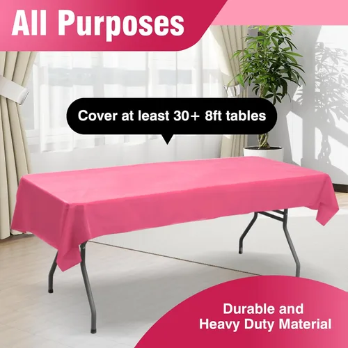 Miniatura 35 de Rollo de plástico para cubierta de mesa color verde manzana, 40 pulgadas x 100 pies, rollo de plástico resistente para cubierta de mesa de banquetes