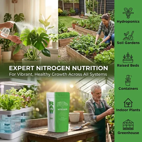 Miniatura 5 de Fertilizante de nitrógeno crudo de 2 onzas Alimento vegetal soluble en agua con alto contenido de nitrógeno para crecimiento vegetativo