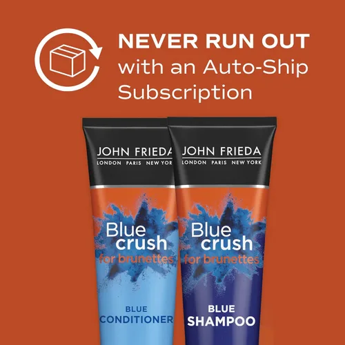Miniatura 8 de John Frieda Blue Crush - Juego de champú y acondicionador para morenas, nutre el cabello teñido y natural, pigmentos azules para cabello castaño