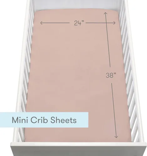 Miniatura 4 de Newton Baby Sábanas bajeras ajustables para mini cuna (paquete de 2) Sábanas de algodón de muselina orgánico, transpirables y suaves, sábanas