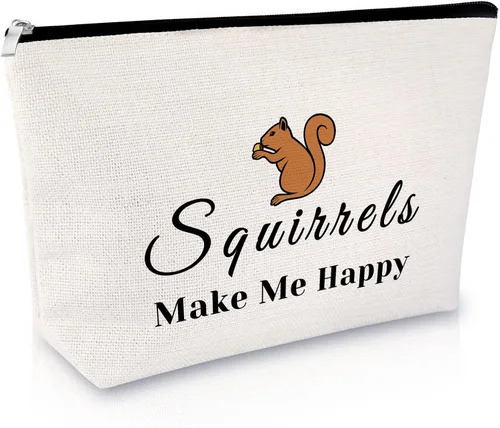 Miniatura 9 de Sfodiary Bolsa de maquillaje con temática de animales para amantes de las ranas para amantes del conejillo de Indias Dragón, cumpleaños, Navidad