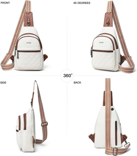 Miniatura 7 de LATMAP Sling Bag For Women Fanny Pack Crossbody Travel Shoulder Belt Bags Tote Backpack Purse Faux Leather