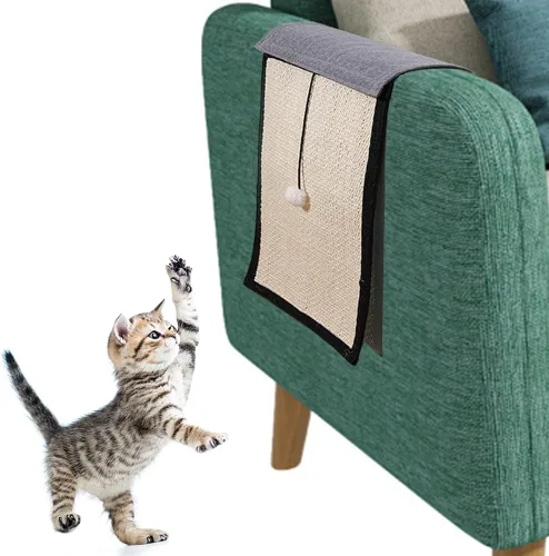 Miniatura 12 de HAOZAIKEJI Alfombrilla Rascadora para Gatos Protector de Sofá de Sisal Natural Alfombrilla para Rascar Gatos Funda para Sofá Anti-Arañazos Protector
