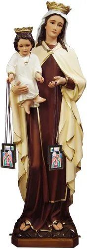 Miniatura 6 de Escapularios católicos, paquete de 3 collares a granel de Escapulario marrón de la Virgen De Guadalupe, Escapularios Católicos Escapularios