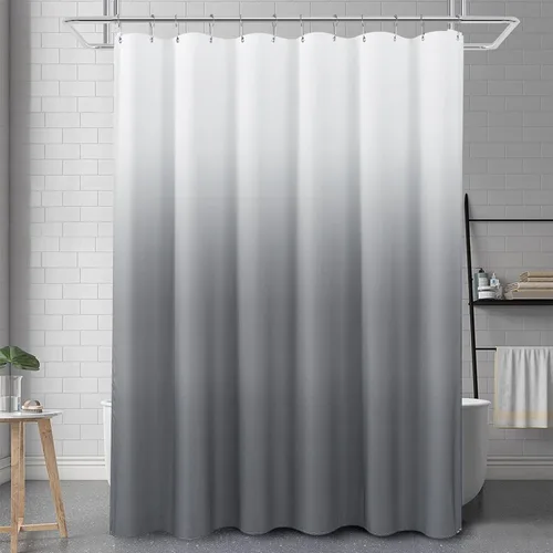 Miniatura 22 de Cortina de ducha para compartimento pequeño negra para hombres, 36 pulgadas de ancho, juego de cortinas de baño gris, cortinas geométricas estrechas