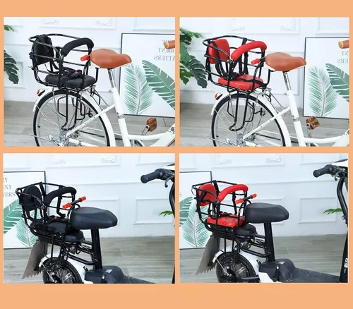 Miniatura 8 de Asiento Trasero para Niños de Bicicleta, Accesorio de Asiento de Bicicleta para Niños Montado en la Parte Posterior para Bicicleta de Adultos