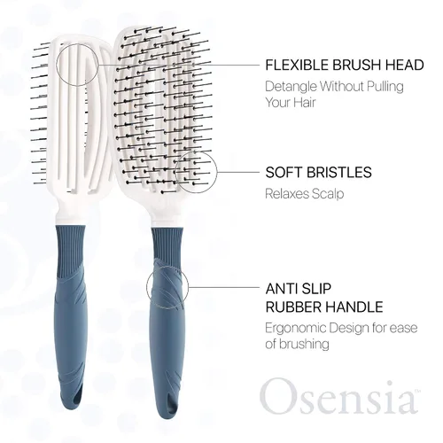 Miniatura 2 de Osensia Cepillo desenredante para cabello rizado, tipo de cabello grueso y seco. Cepillo desenredante de viaje para mujeres, hombres y niños.