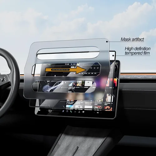 Miniatura 6 de Protector de Pantalla para Tesla Modelo Y Juniper Modelo 3 Highland Panel Táctil de Tablero Vidrio Templado Protector con Kit de Alineación