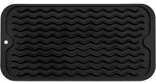 MicoYang Alfombrilla de silicona para secado de platos para múltiples usos, fácil de limpiar, ecológica, resistente al calor, alfombrilla de
