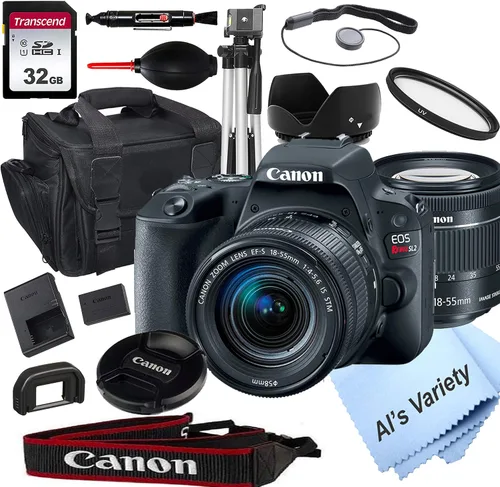 Canon EOS Rebel SL2 Cámara DSLR con lente zoom f/3.5-5.6 STM de 0.709-2.165 in + tarjeta de 32GB, trípode, funda y más (paquete de 18 piezas)