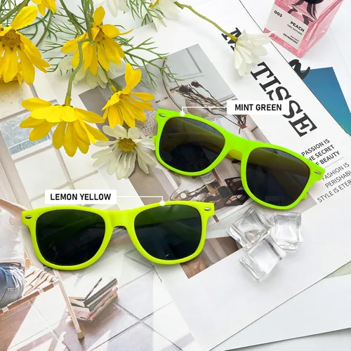 Miniatura 60 de Suministros para regalos de fiesta de colores neón Paquete de 8 gafas de sol unisex