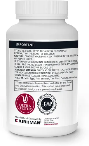 Miniatura 3 de Kirkman - Disruptor y Buster de Defensa de Biofilm - W/Lipasa y Glucoamilasa - Enzimas para la Digestión para Hombres y Mujeres - Protege el Sistema