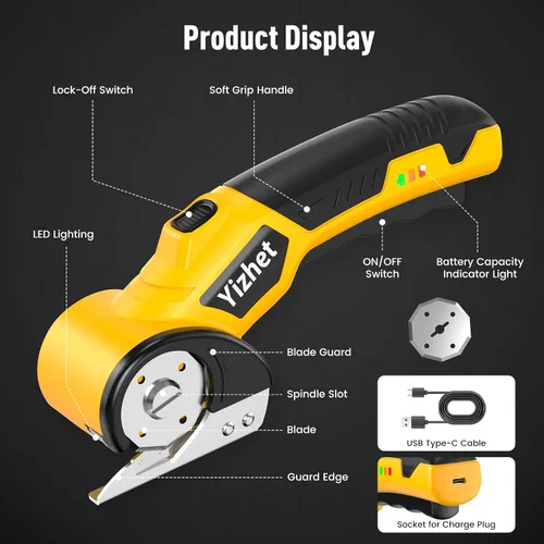 Miniatura 5 de Cortador eléctrico de la cartulina con la batería 2000mAh 0.25in corte para las cajas artesanías Electric Box Cutter 2000mAh Battery 45Mins