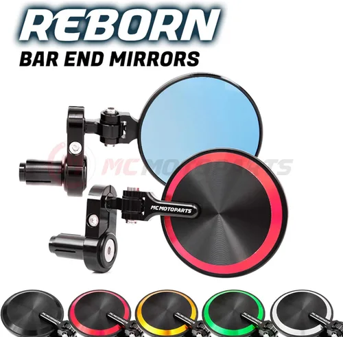 Miniatura 6 de MC Motoparts Espejos de barra CNC Red Reborn compatibles con Z650 Z1000 Z900 Z900rs Z300 Ninja 400 2019 ER6F Z800