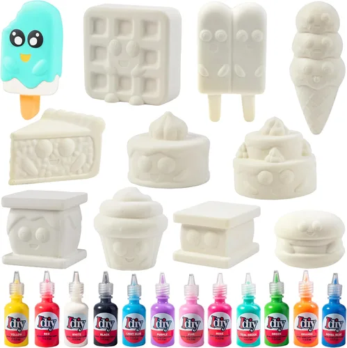 Miniatura 9 de Idiy Kit de manualidades Jumbo Squishy Toys (paquete de 8 animales marinos) – Pinta tus propios Squishies de levantamiento lento DIY Ocean Art Set