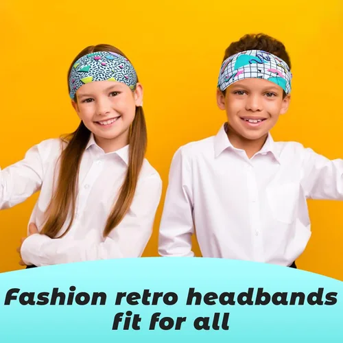 Miniatura 8 de 2 diademas de neón de los años 80 y 90 para mujer, diademas retro para mujer, bandas de pelo de los años 80 para hip hop, estilo de fiesta