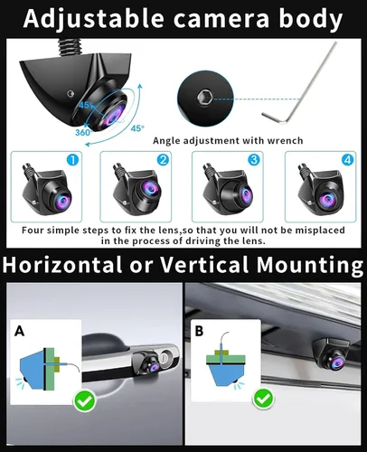 Miniatura 4 de Sistema de monitor de cámara de respaldo para automóvil, cámara de visión trasera, impermeable, visión nocturna, líneas de guía de bricolaje