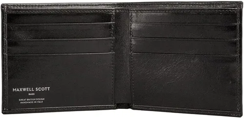 Miniatura 3 de Maxwell Scott - Cartera plegable de piel de lujo para hombre The Vittore Billetera clásica para recibos, Negro