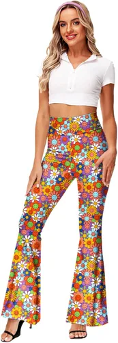 Miniatura 2 de Deerose Pantalones hippies elásticos de cintura alta para mujer