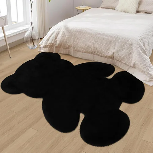 Miniatura 30 de Alfombra de pelo de oveja sintética de 2 pies, suave y esponjosa, bonita alfombra de felpa para guardería, habitación de niños y niñas, decoración