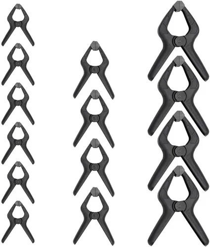 Miniatura 8 de Amazon Basics Juego de 6 abrazaderas de gatillo, 2 paquetes de 4 pulgadas, 4 paquetes de 6 pulgadas, negro/gris