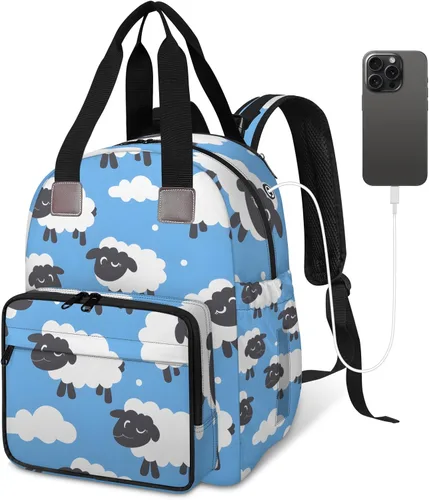 Miniatura 10 de Animal Cow Print Diaper Bag Backpack for Travel, Waterproof Diaper Bag with Insulated Bottle Pockets & USB Port, Large Capacity Baby Bag for Moms &