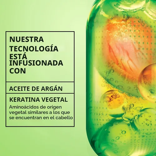 Miniatura 6 de Garnier Fructis Sleek & Shine Crema acondicionadora sin enjuague para cabello encrespado y seco, queratina vegetal + aceite de argán, 10.2 onzas