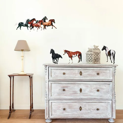 Miniatura 5 de 30 calcomanías de pared de caballo salvaje, calcomanías de pared para decoración, 11.8 x 7.8 pulgadas