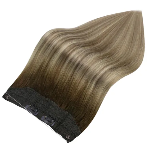 Miniatura 9 de Full Shine - Extensiones de cabello humano con hilo invisible para mujer, estilo balayage, color ombré raíces oscuras #3/8/22, 16 pulg, 2.82 oz