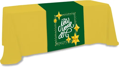 Miniatura 4 de Camino de mesa personalizado con logotipo de empresa de hasta 36 x 72 pulgadas, caminos de mantel personalizados para eventos de bodas y ferias
