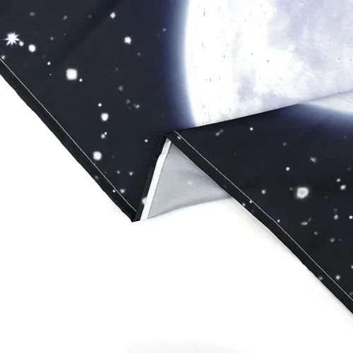 Miniatura 8 de LB Tapiz pequeño de luna llena sobre océano, tapiz de pared de cielo nocturno estrellado de galaxia, arte de pared de acuarela psicodélica